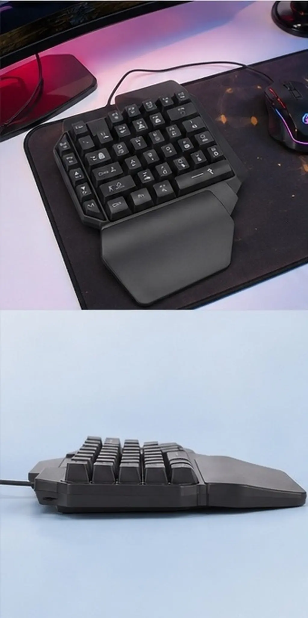 Single-Hand Gaming Keyboard Professional Backlight Mechanical Keyboard for Play Esports Training Home Dorm Use