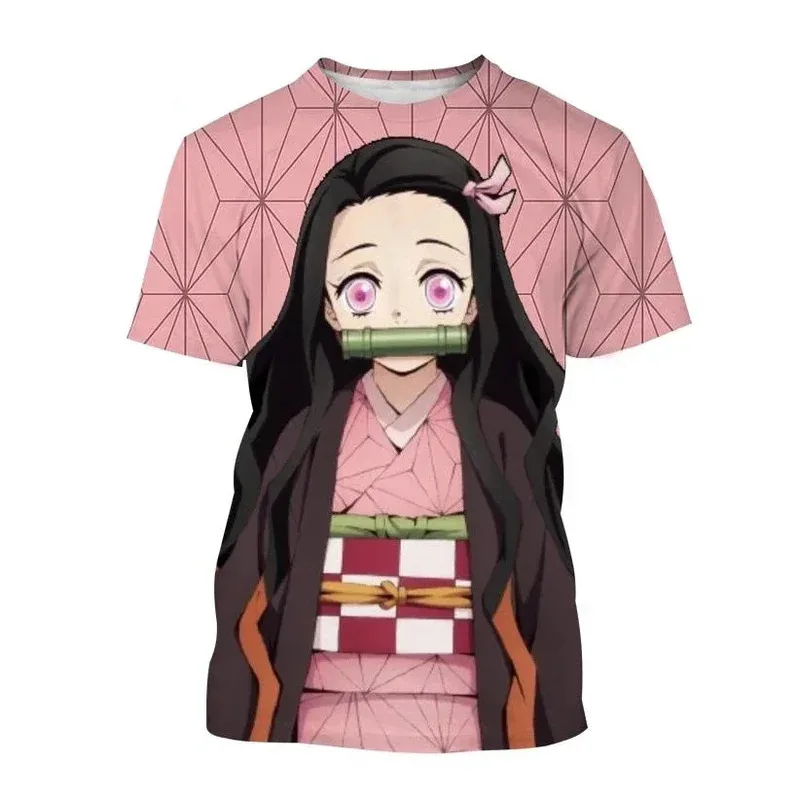 

New Anime Demon Slayer Kimetsu No Yaiba Kamado Nezuko Kochou Shinobu Cosplay 3D Print Fashion T-Shirt Cartoon Short Sleeve Tops