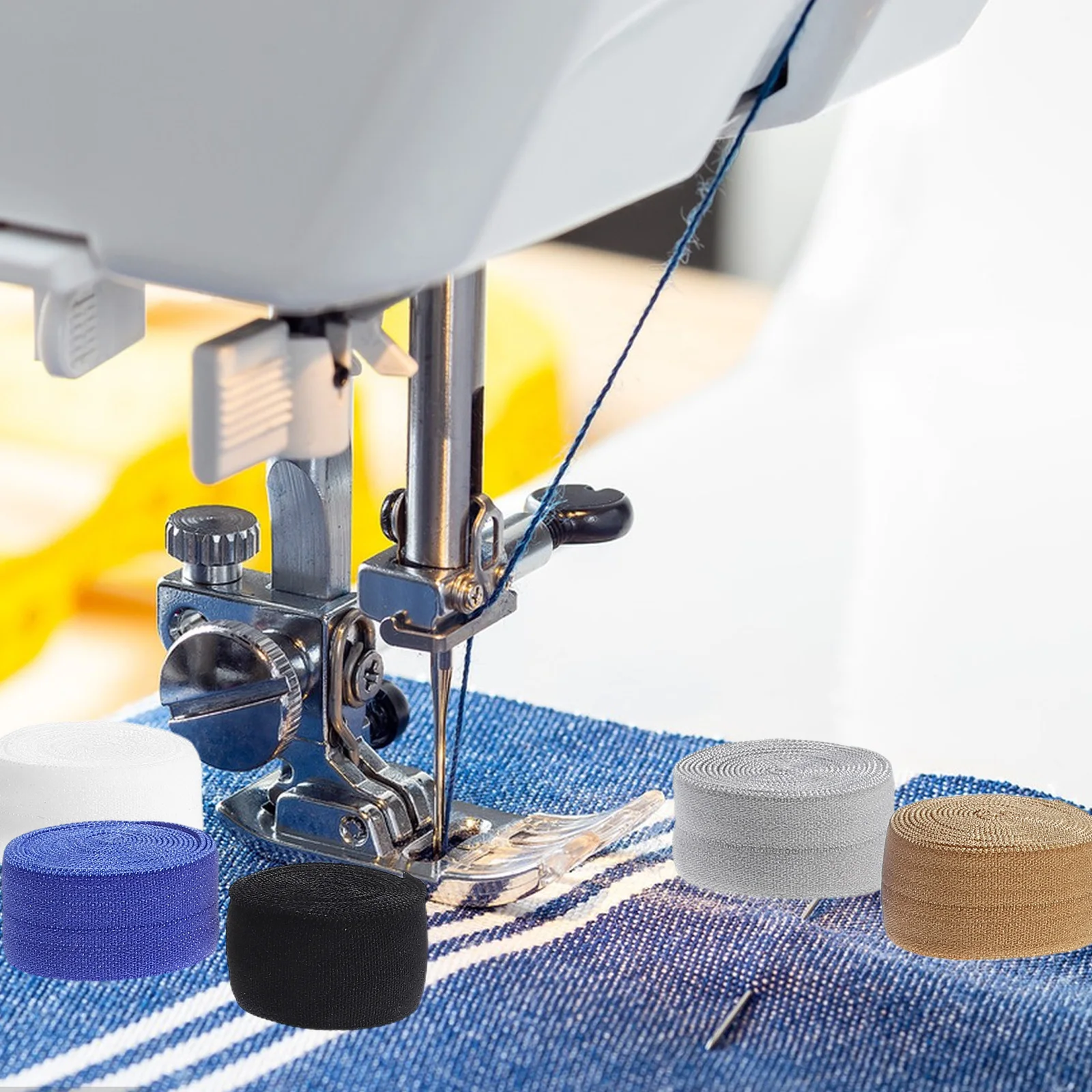 

20 Rolls Elastic Band Elasticity Foldable Sewing Cord Soft Waistband Elastic for Clothing Sports Gear Handmade Crafts DIY