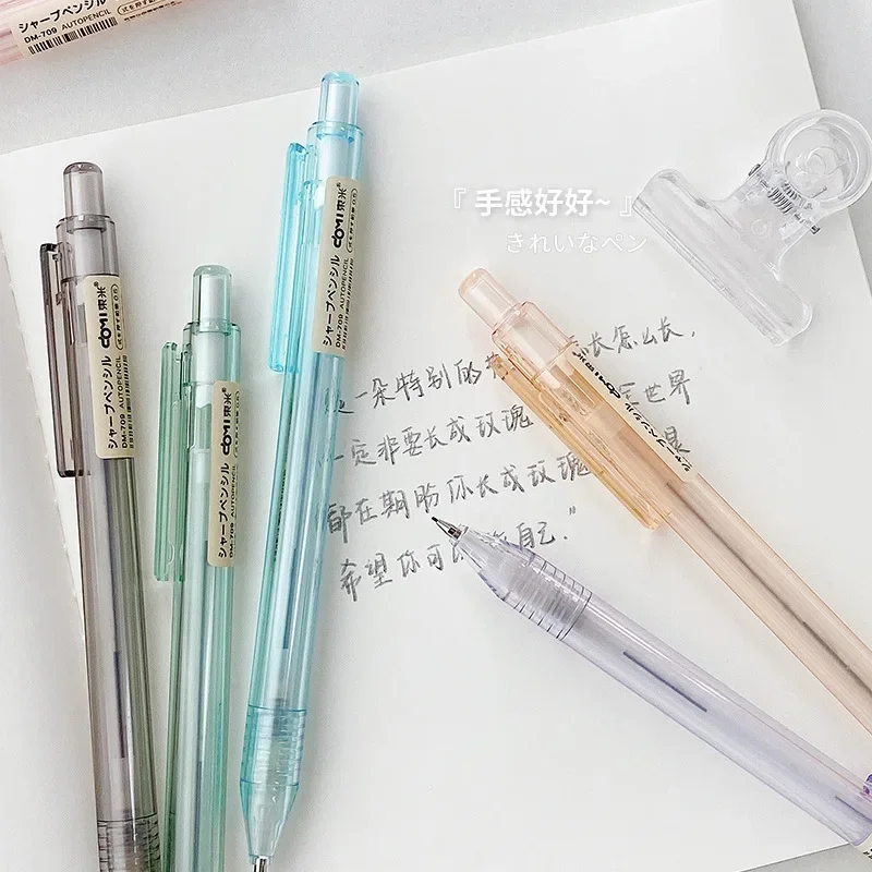 1Pcs Translucent Automatic Pencil for Writing 0.5mm Mechanical Pencil School Supplies Cute Stationery Writing Supplies