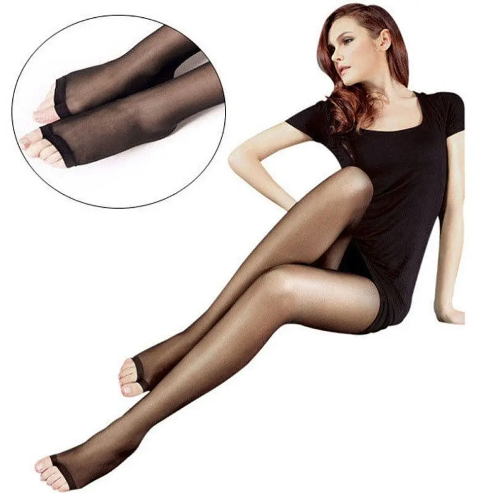 Black Grey Nude Coffee Women Socks Sheer Ultra-Thin Tights Pantyhose Open Toe Pantyhose Stockings Fashion