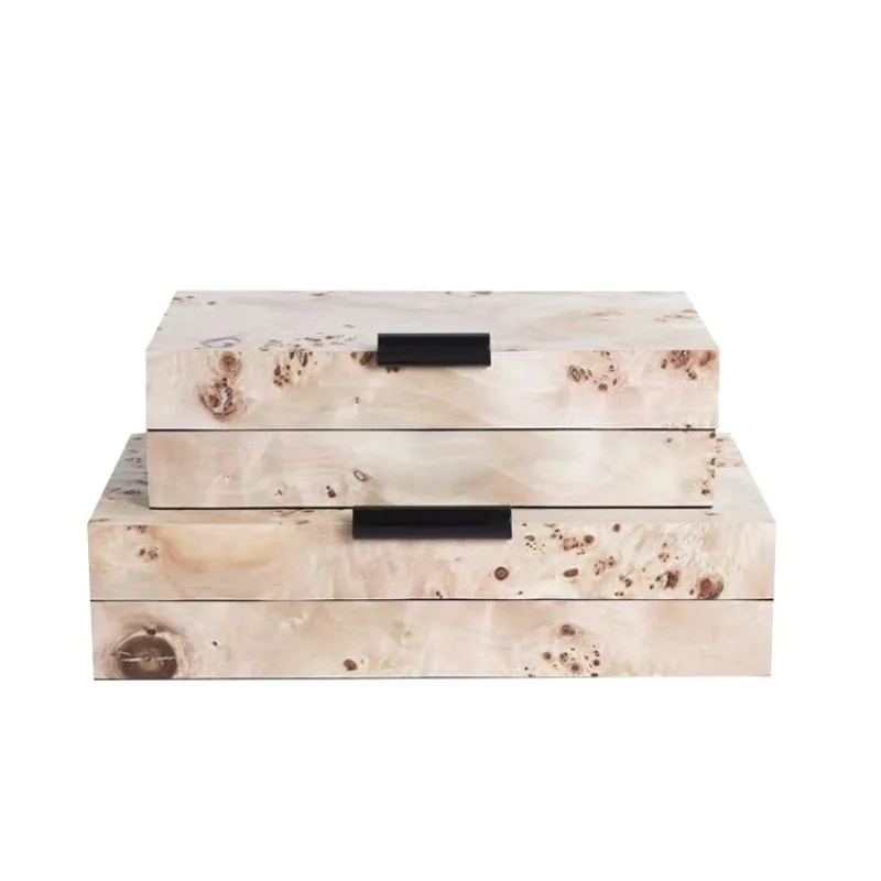 

New Chinese light luxury high-end veneer storage box jewelry hotel bedroom home cloakroom tabletop ornament
