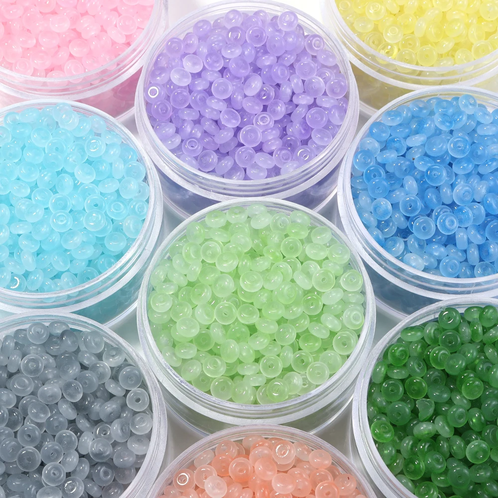 100 Stück/Lot Gelee-farbene Imitations-Jade-Glasperlen, Abakusperlen, Radform, lose Abstandshalterperlen für die Schmuckherstellung, DIY-Zubehör