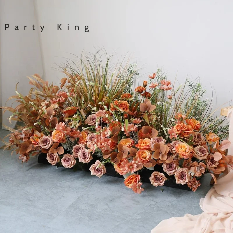 Artificial Flowers Wedding Event Decoration Road Lead Flower Row Party Centerpiece Window Display Props Home Decor Accessories