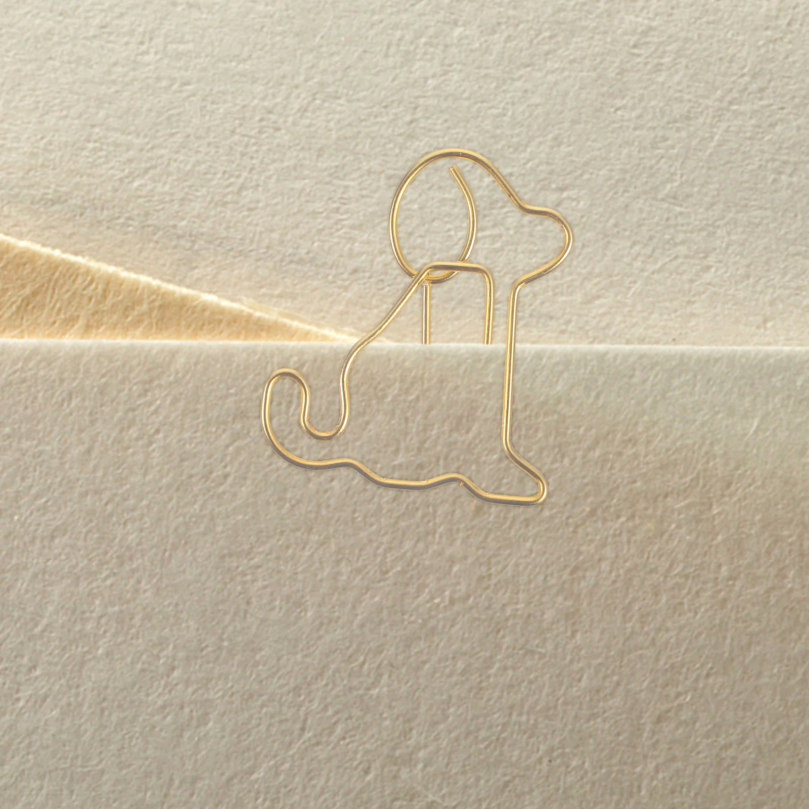 50 Pcs Sitting Dog Bookcase Cute Paper Clips Document Pocket for Metal Small Paperclips