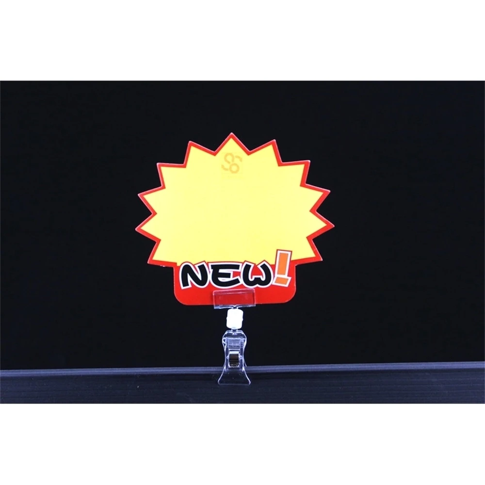 Clear Pop Plastic Sign Card Display Memo Label Holder Promotion Advertising Clips Clamp Merchanse Name Tag Snap Price Talker