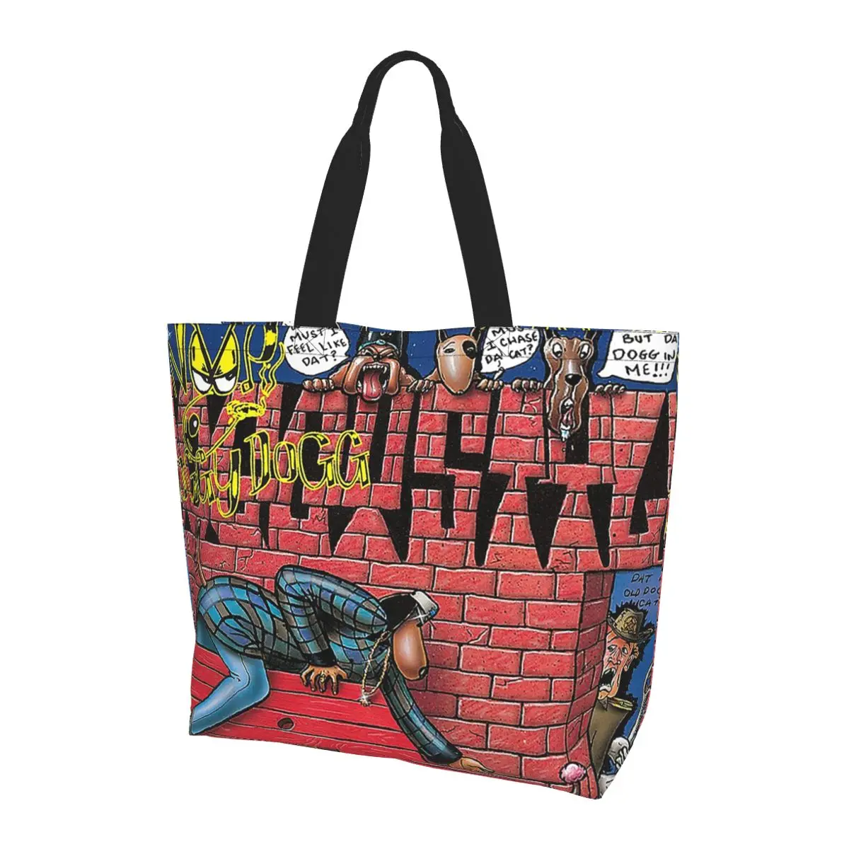 

Snoop Dogg Doggystyle Shopping Tote Bag Canvas Large Capacity Shoulder Bags Shopper Grocery Handbag for Women