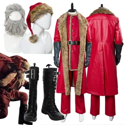 Movie Christmas Chronicles Santa Claus Cosplay Costume Disguise Adult Men Shoes Hat Wig Halloween Carnival Boots Suit Prop 2024