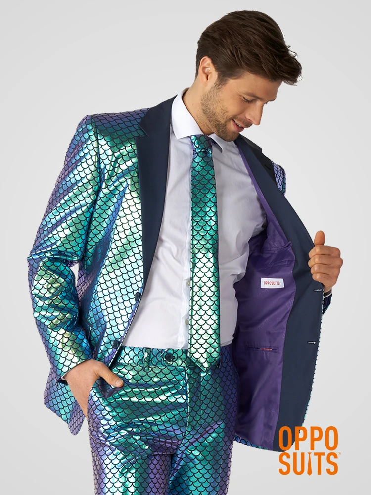 

Fish Scale Print Suit For Men's Fashion Casual Luxury Jackets Men Suits Bar Blazers Coats New Wedding Dress Personality Clothes