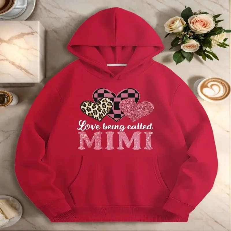 

Fall Winter Oversize Female Sweatshirt Plus Size Women Clothes Love Being Called MIMI Graphic Long Sleeve Trendy Comfortable