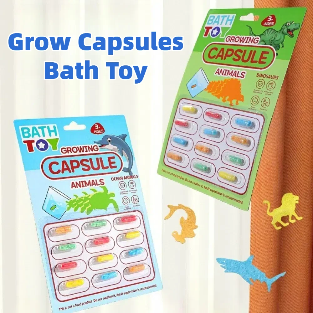 3 Pack Growing in Water Animals Soaking Toys Stretchable Relieve Stress Grow Capsules Mermaid Bathing Toys Dinosaur Capsules Toy
