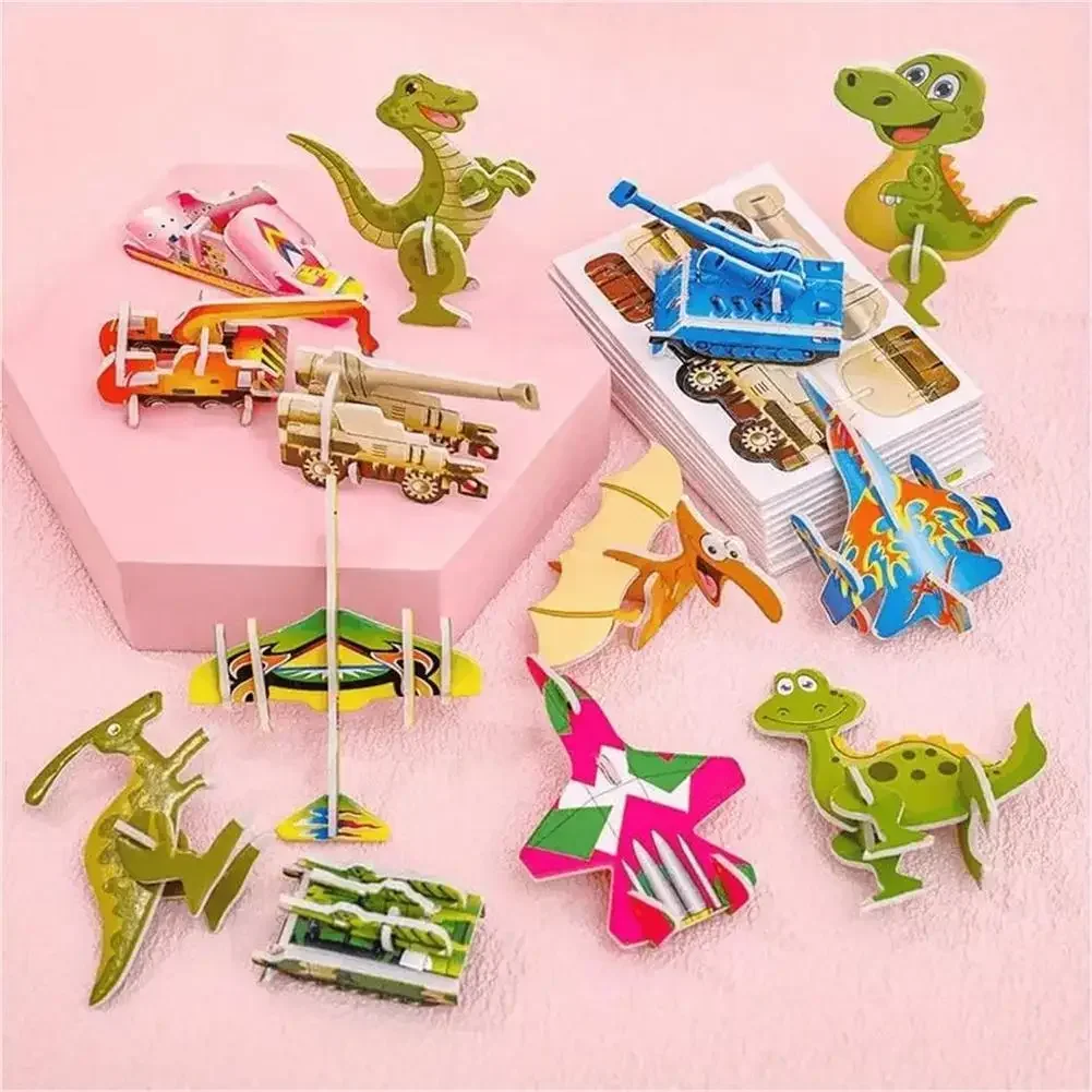 10pcs 3D Fun DIY Insect Assembly Toy Kids Birthday Puzzle Party Gift Kindergarten Kids Back To School Prize Funny Paper Puzzles