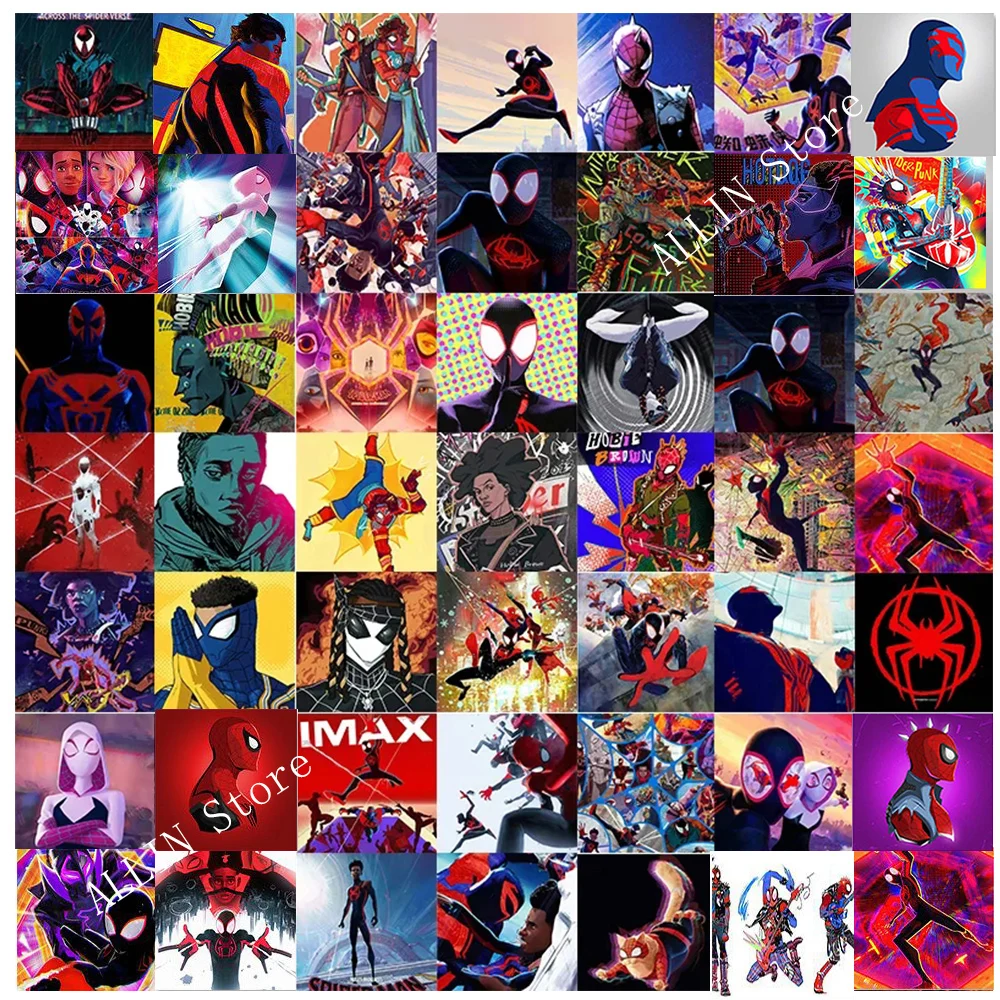 10/20/40/80pcs Disney Marvel Spiderman Stickers for Kids Cartoon Decals Cool DIY Laptop Car Across the Spider-Verse Sticker Toys