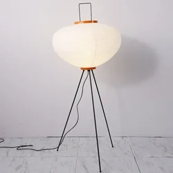 Nordic Retro Handmade Xuan Paper Floor Lamp Living Room Restaurant Bedroom Vertical LED Light Homestay Bedside Desk Lights Decor