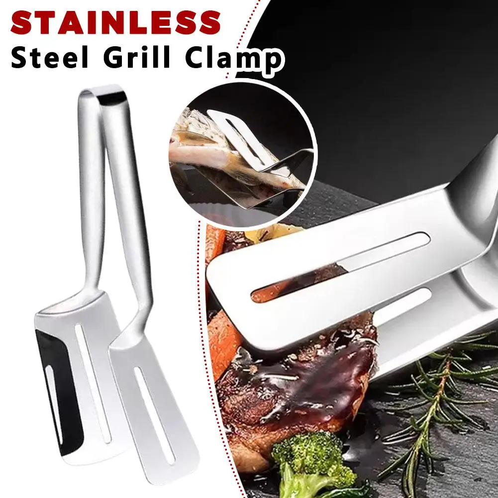 

Прочная лопатка для жарки блинов, стальной зажим для стейка, зажим для барбекю из нержавеющей стали, зажим для хлеба, зажим для жарки рыбы, мяса, бытовые кухонные инструменты