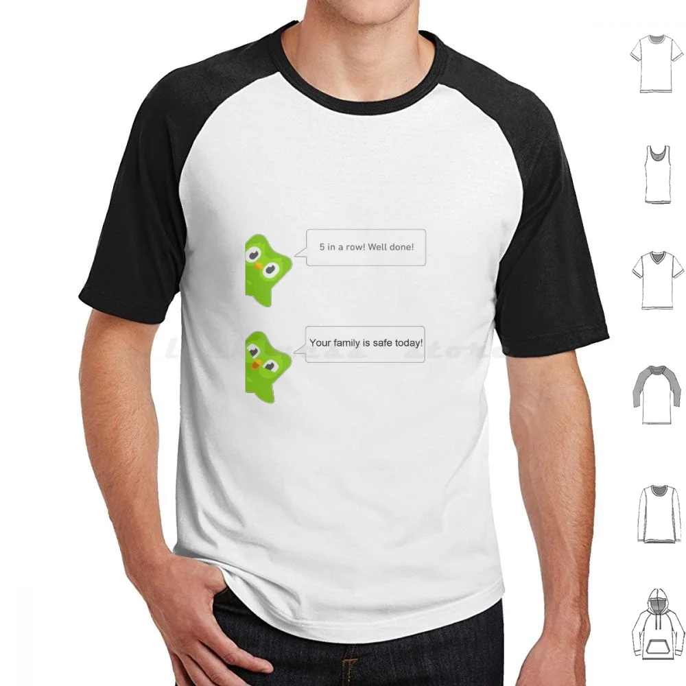 Duolingo Bird Notification T Shirt 6xl Cotton Cool Tee Duo Bird Duolingo Bird Duo Owl Duolingo Owl Duolingo Funny Notification