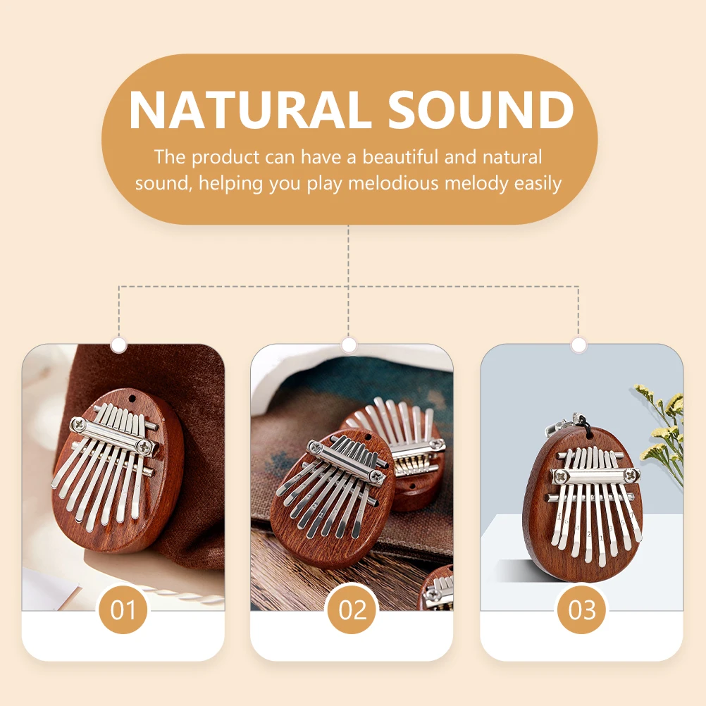 

Thumb Mini Piano Finger Oval Exquisite Solid Wood Portable Kalimba Instrument