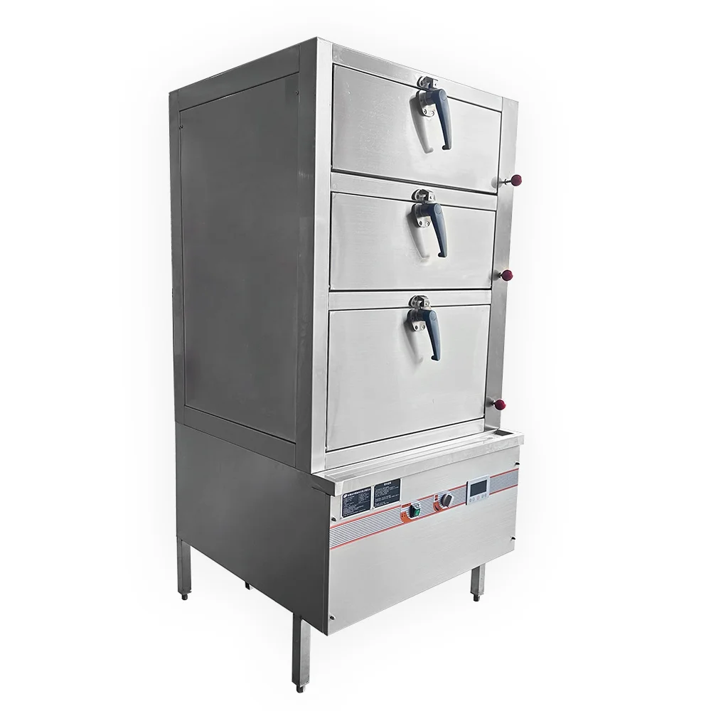 Commercial Kitchen Energy-Saving 3-Layer Gas Steam Cabinet Multifunctional Stainless Steel Rice Seafood Dim Sum Steam Cabinet