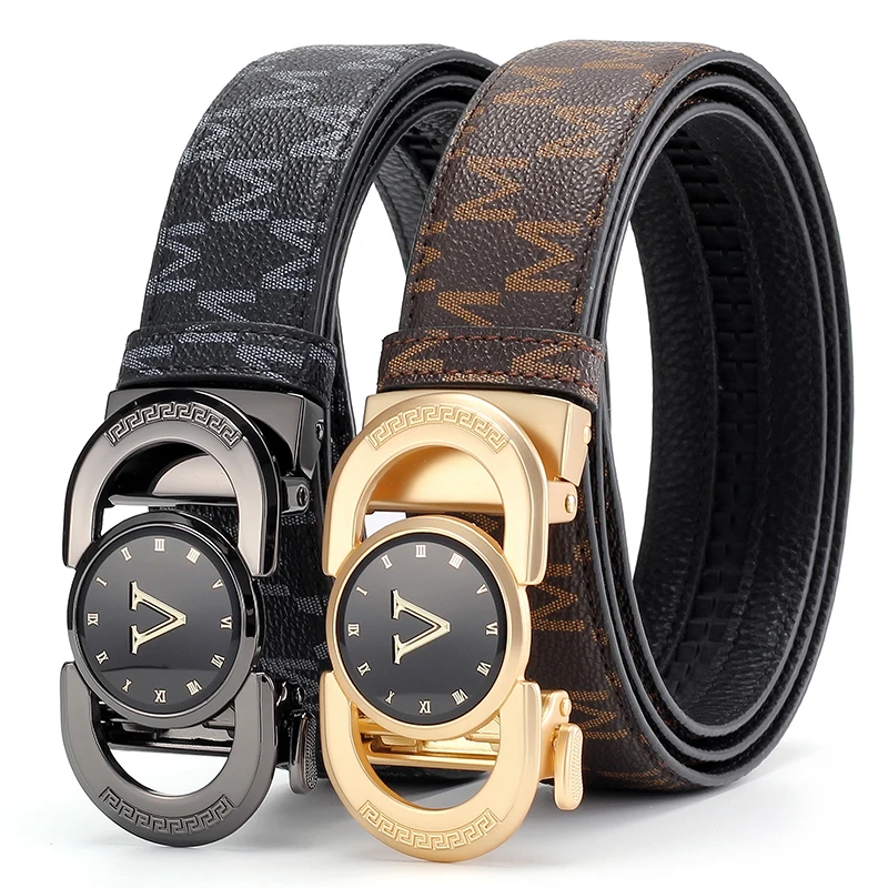 Z Vintage Fashion - Men Vintage Printed Faux Leather Belt