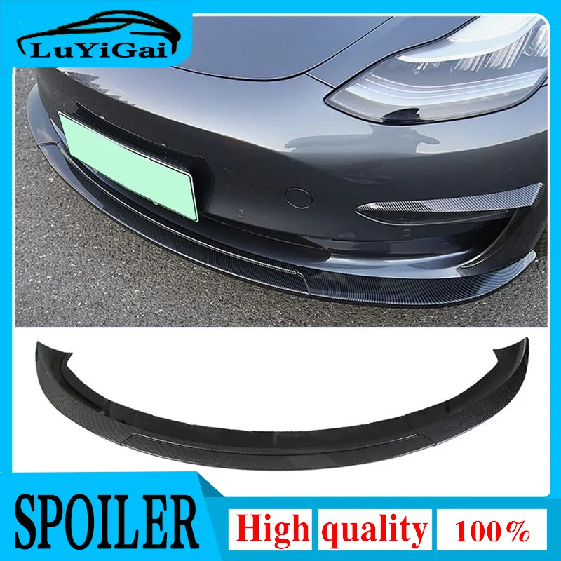 

ABS 3-stage Front Bumper Lip Spoiler Bumper Lip Spoiler For Tesla Model 3 Sedan 4-door 2016 2017 2018