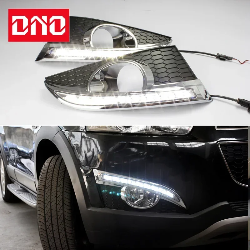 

Car LED DRL 12V Daylights For Chevrolet Captiva 2011 2012 2013 Yellow Turn Signal Daytime Running Headlamps Auto Driving Lamps