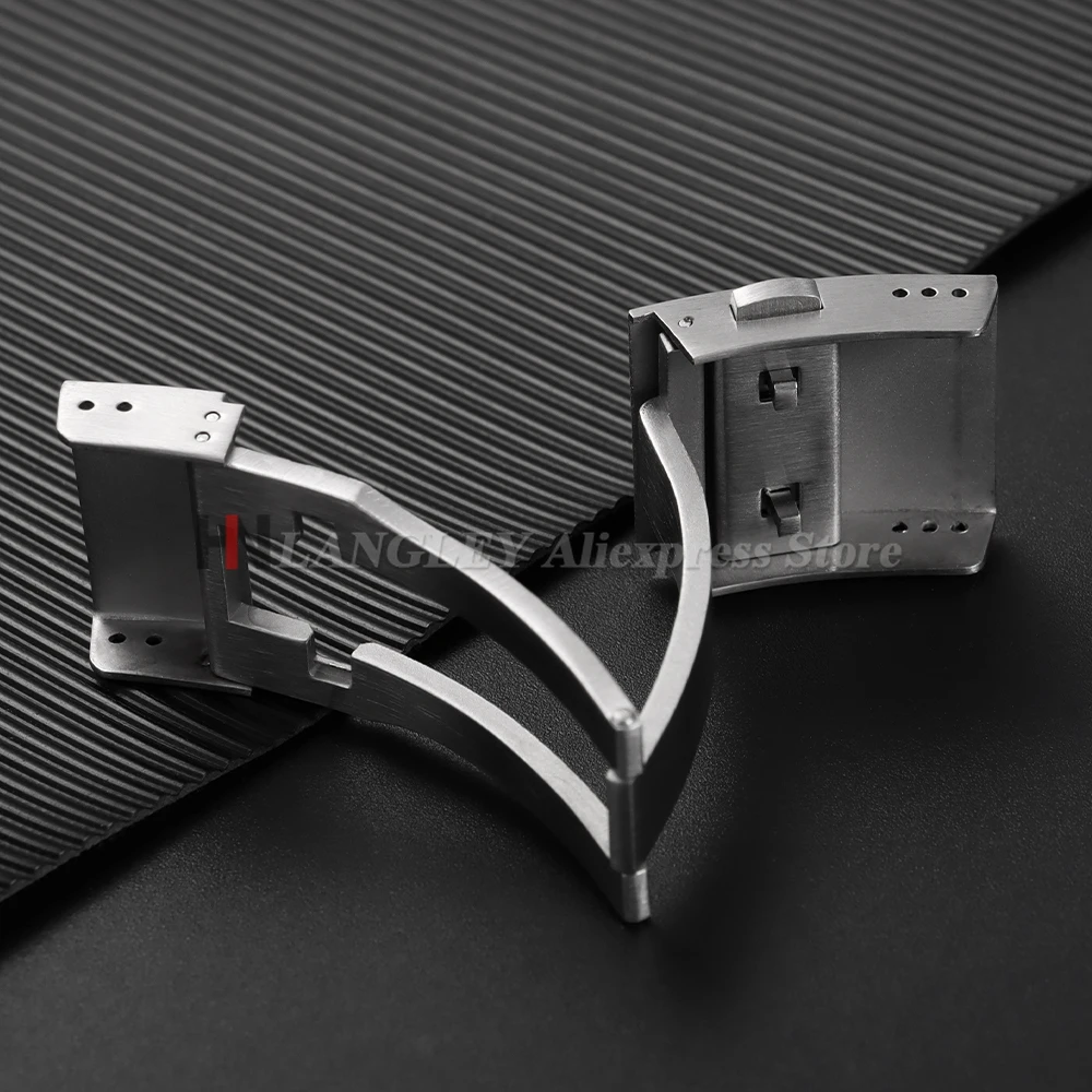 Fivela de relógio de aço inoxidável de 19mm para Longines para HydroConquest L3 pulseiras de borracha masculinas com fecho dobrável botão de substituição