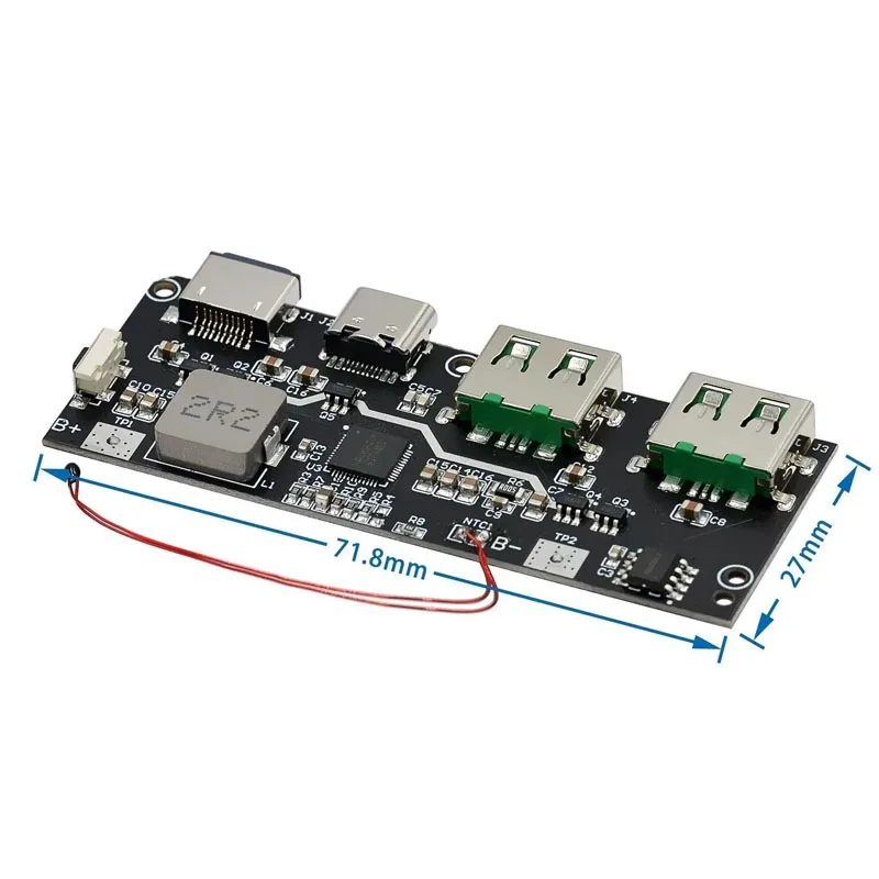 QC4.0 QC3.0 LED مزدوج USB 5 فولت 4.5A 22.5 واط مايكرو/Type-C USB بنك الطاقة المحمول 18650 وحدة شحن درجة الحرارة/حماية الدائرة