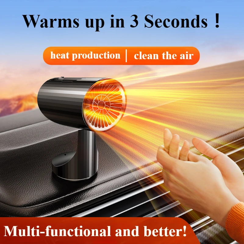 Hipacool 24V 12V Car Heater Car Fast Heating Window Windshield Defrost Defogger Car Heat Cool 360° Rotable Interior Accessories