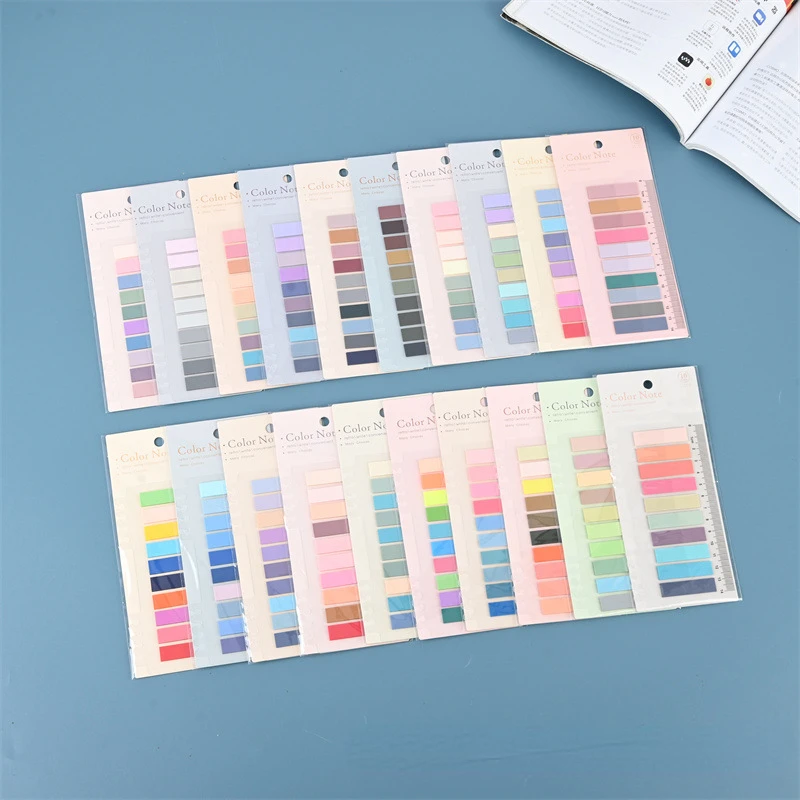 200 Sheets Transparent Sticky Notes Self-Adhesive BookMarkers Posted It Annotation Reading Book Clear Tab Kawaii Cute Stationery