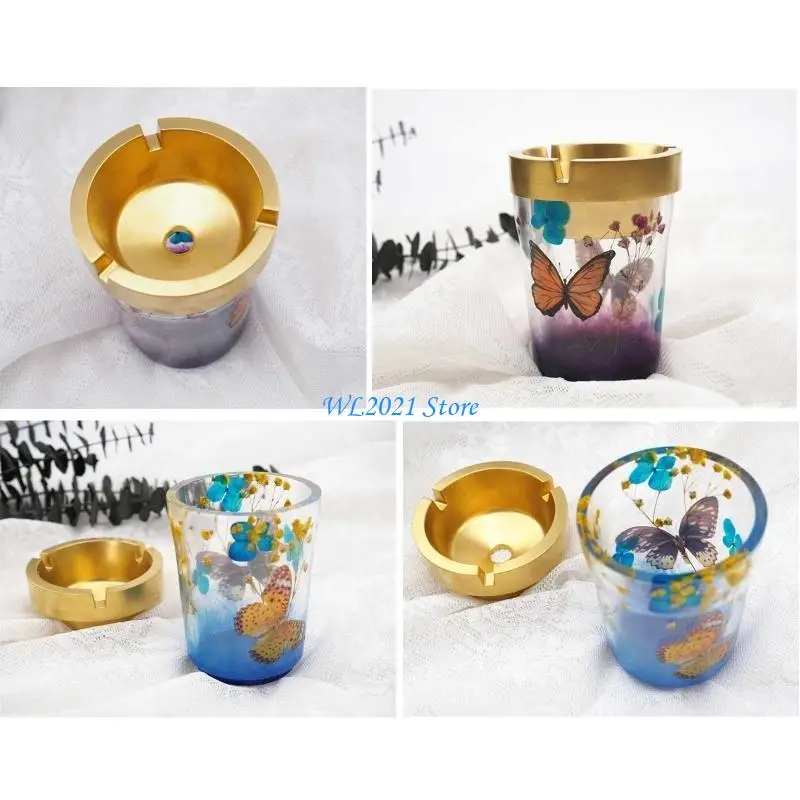 قوالب كوستر منفضة سجائر من السيليكون G5GC مع 3 فتحات لديكور حامل مؤخرة السجائر