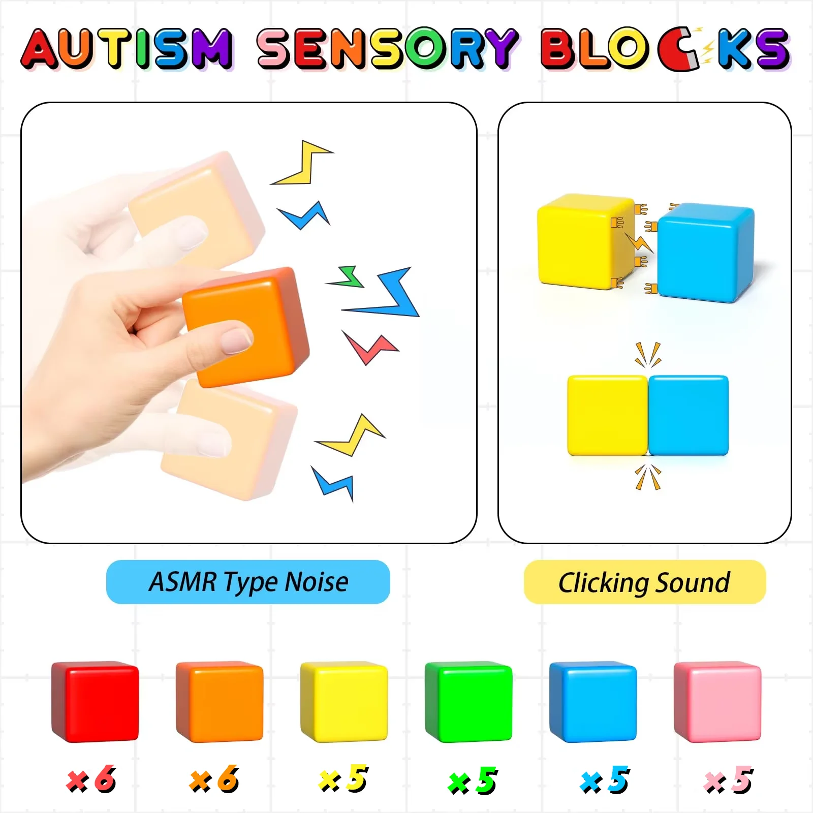 32PCS Magnetic Blocks, Gifts for3+ Year Old, Magnet Building Blocks for Toddlers, Girls & Boys,