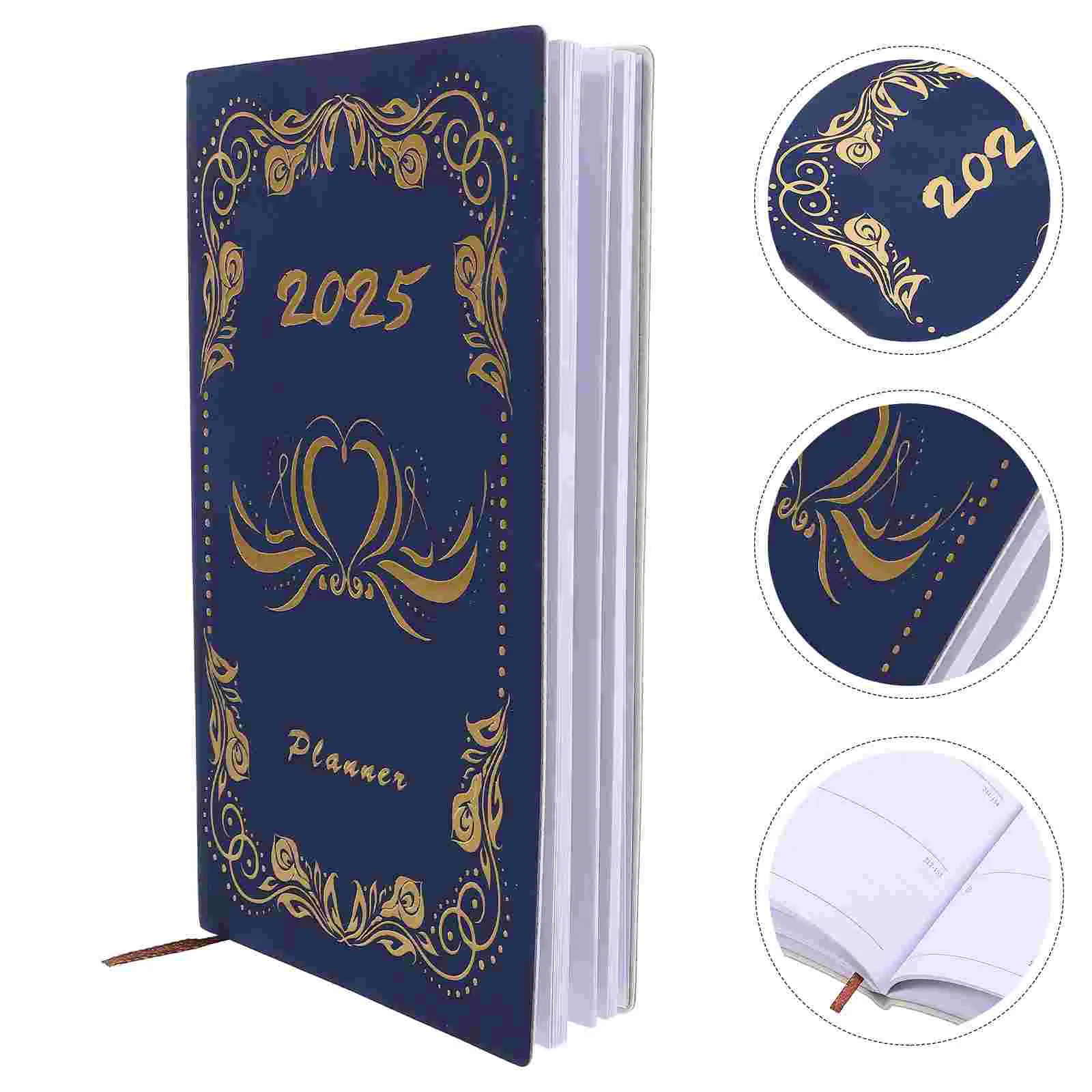 

2025 Schedule Portable Notebook Academic Planner Writing Yearly Students Agenda Notepad Organizer Multi-function The