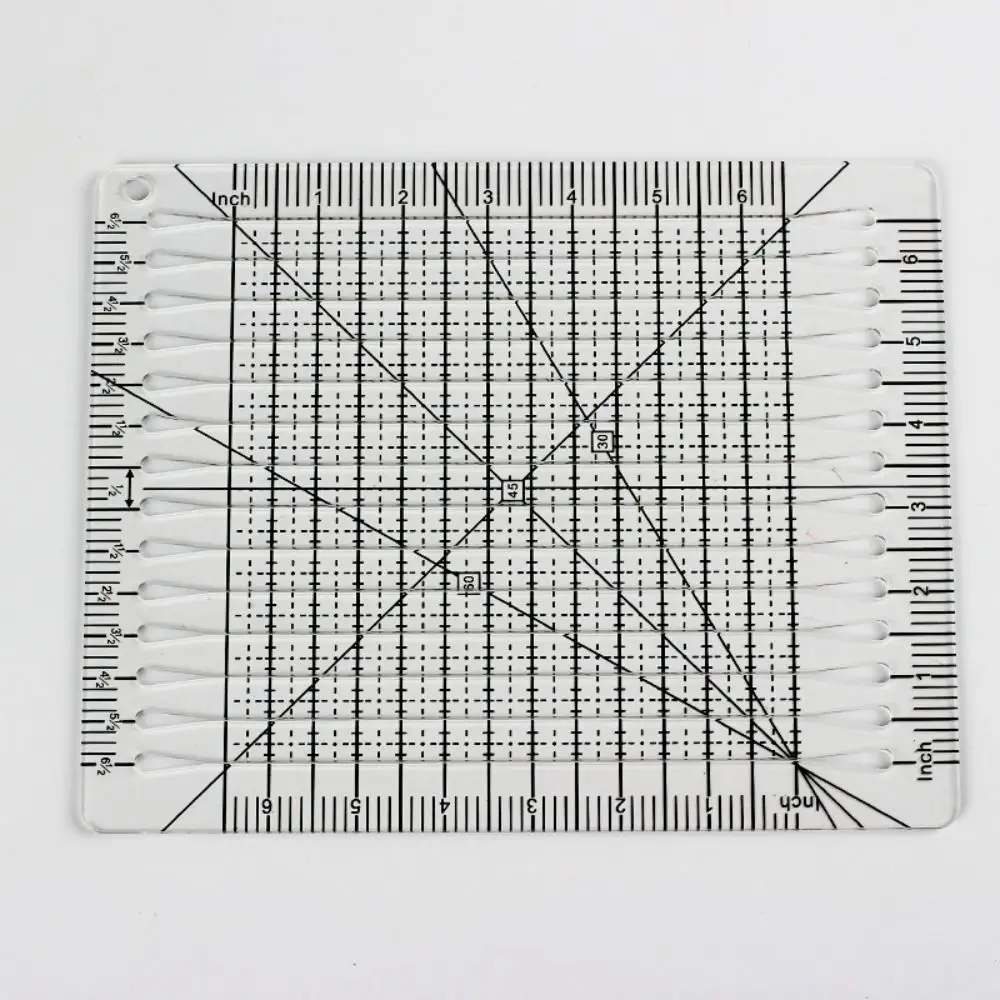 Sewing Supplies Sewing Ruler Template Professional 6/12 inch Acrylic T-shirts Ruler Patchwork 5-In-1 Quilt Cutting Ruler