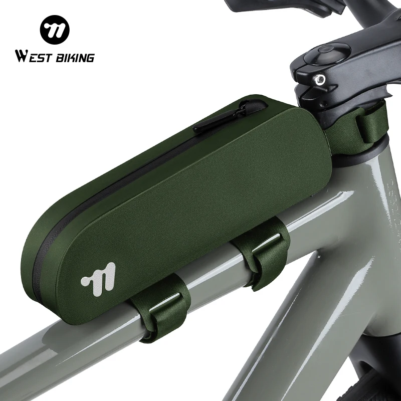 

WEST BIKING Bike Top Tube Bag Narrow Side Bike Frame Bag With Screws or Straps Waterproof Windproof TPU Gravel Cycling Front Bag