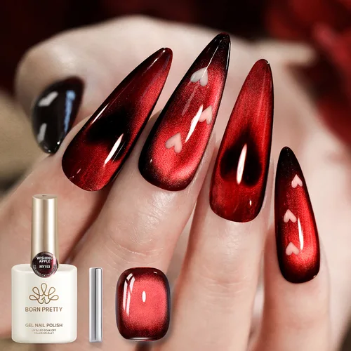 BORN PRETTY 15ml rojo oscuro verde gato Gel magnético Navidad invierno otoño brillo Soak Off UV Gel Nail Art barniz salón