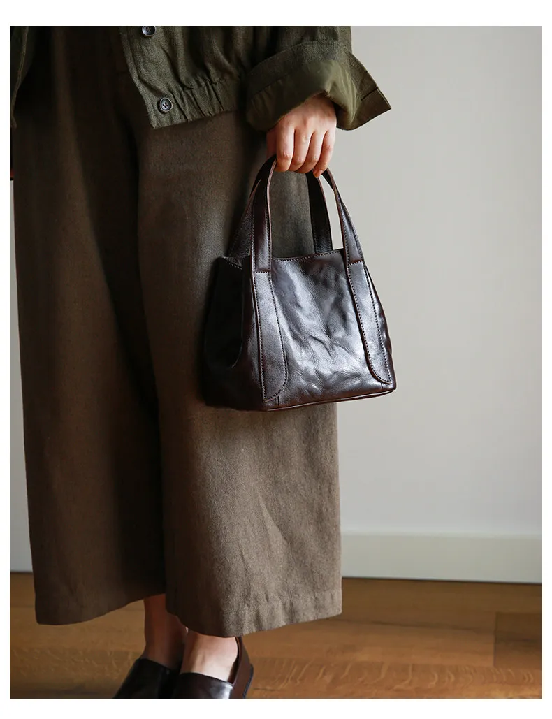 PNDME lässige Vintage-Handtasche aus echtem Leder, handgefertigt, Damen-Handtasche, modische Organizer-Designertasche aus Rindsleder, Schulter- und Umhängetasche – Detail 11