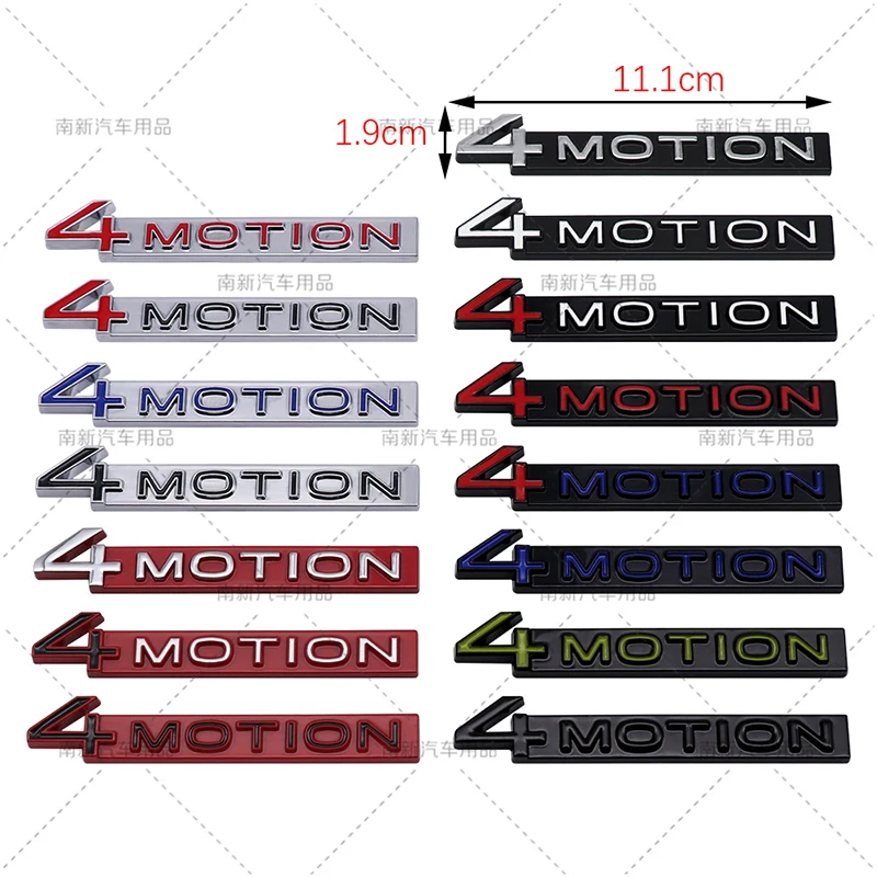 3D Metal 4motion Logo Badge 4 Motion Grill Emblem Car Front Hood Stickers Rear Trunk Emblem Car Body Stickers  Auto Accessories