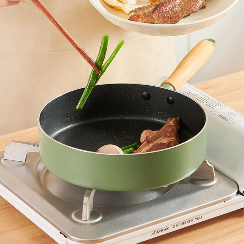 Non-Stick Frying Pan Saucepan Home Durable Cooking Wok Flat Bottom Small Milk Pot Universal Cookware for Gas Induction Cooker