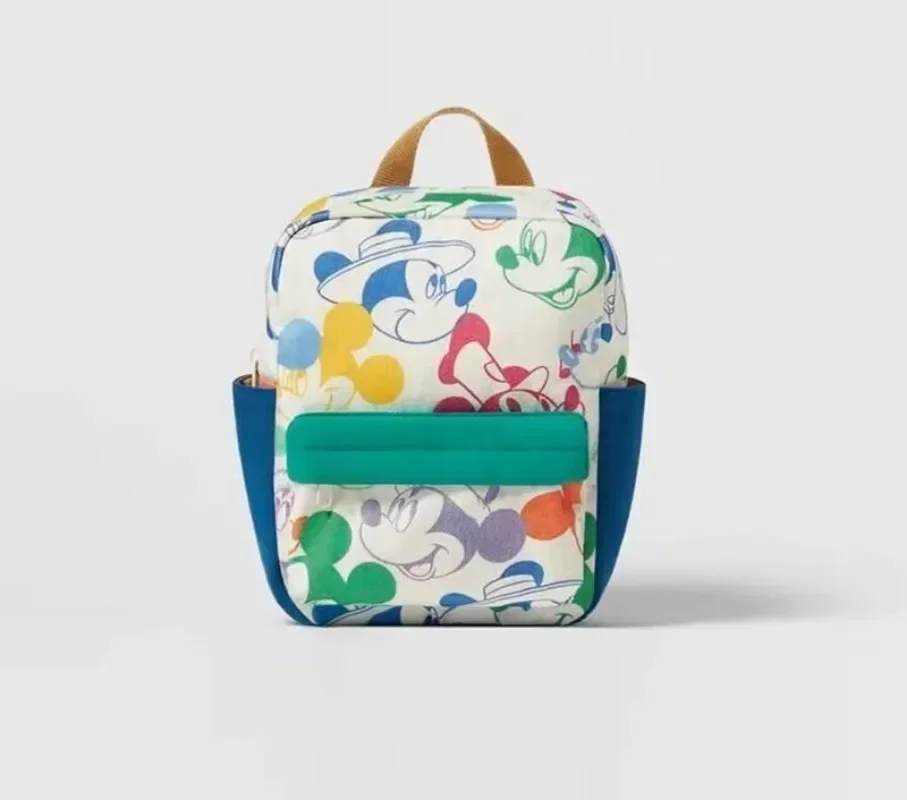 Disney 2025 nueva moda bolso escolar para niños mochila multifuncional para estudiantes mochila con estampado de Mickey Mouse a juego de colores