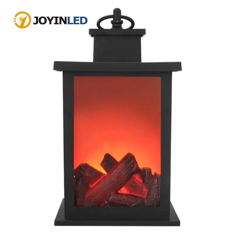 

LED Portable Fireplace Lantern Flameless Holder Charcoal Flame Lantern Light Night Lamp Home Christmas Hanging Decoration