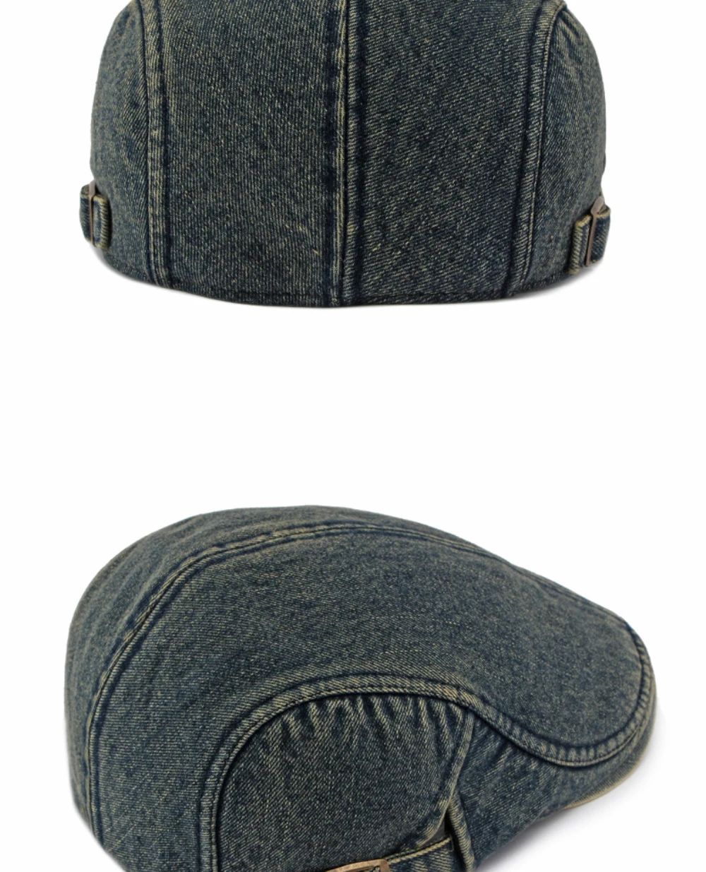 HT5155 Herren- und Damen-Baskenmütze, Künstler-Malermütze, Denim-Ivy-Flatcap für Damen und Herren, 2026 Neue Herbst-Winter-Fleece-gefütterte Denim-Baskenmütze – Detail 10