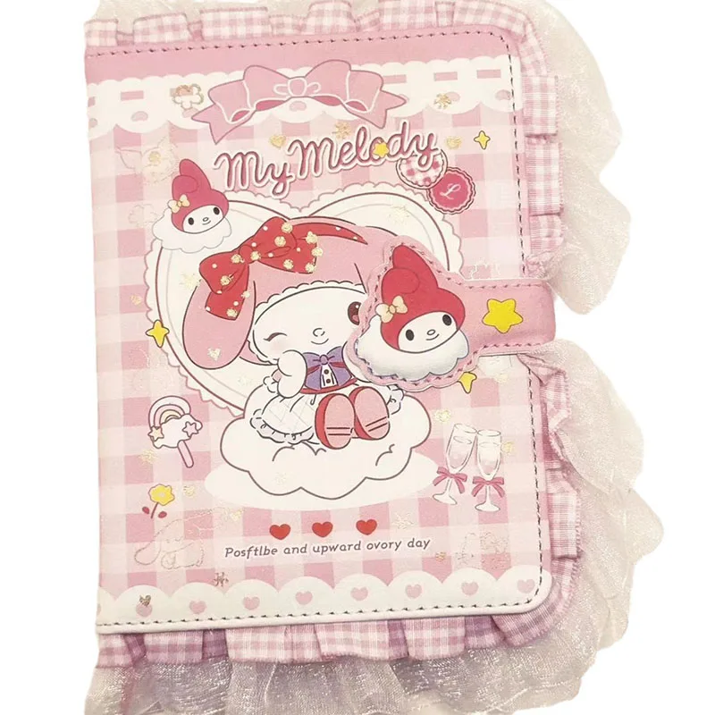 

Sanrio Notebook PU Leather Lace Lace Hand Booklet Magnetic Buckle Diary Suitable for Student Gifts
