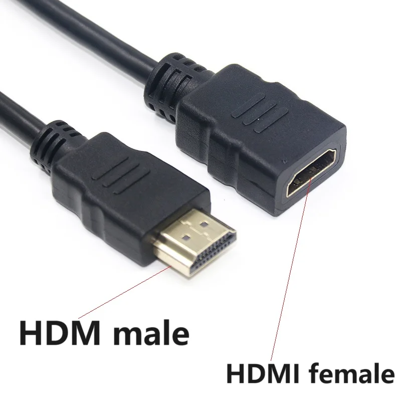  3m 2m 1m HDMI-compatibele verlengkabel mannelijk naar vrouwelijk 3D 1.4v verlengkabelsnoer voor HD TV LCD Laptop PS3 Projector