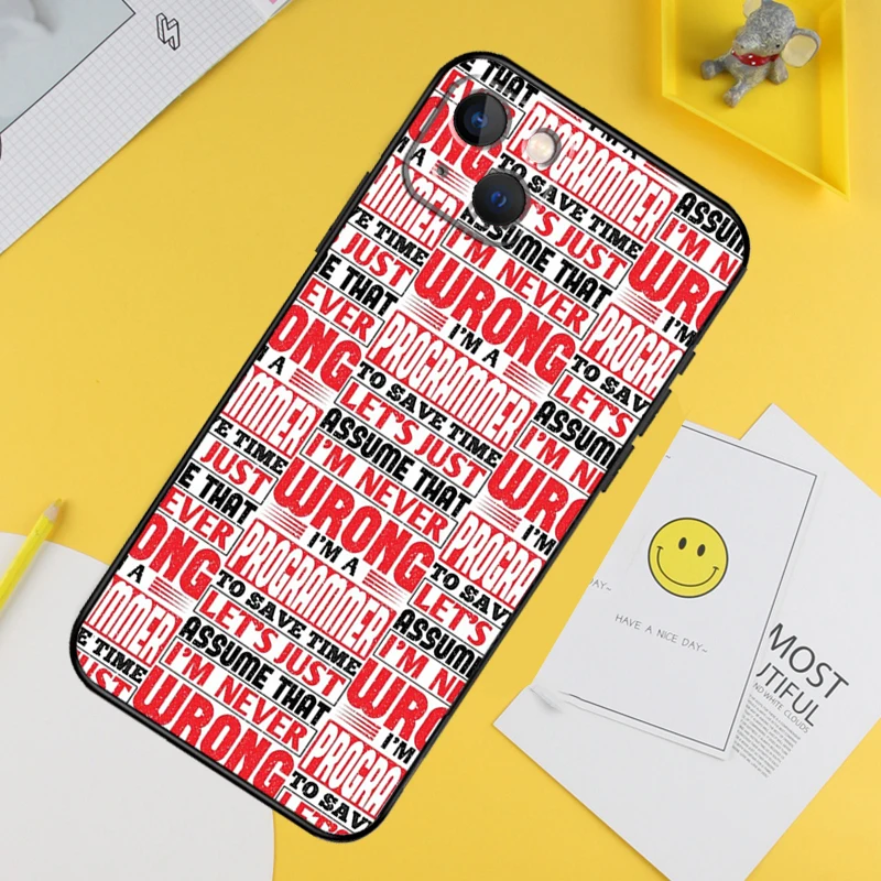 Programmer Code Software Phone Case For iPhone 16 Pro Max 12 13 Mini 11 14 15 Pro Max XR 16 15 Plus 16e Back Cover