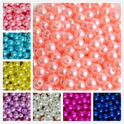 Cuentas redondas de 500 gramos para mujer, perlas de imitación con 2 agujeros, para decoración artesanal, ropa, joyería, accesorios para coser, 3mm-30mm