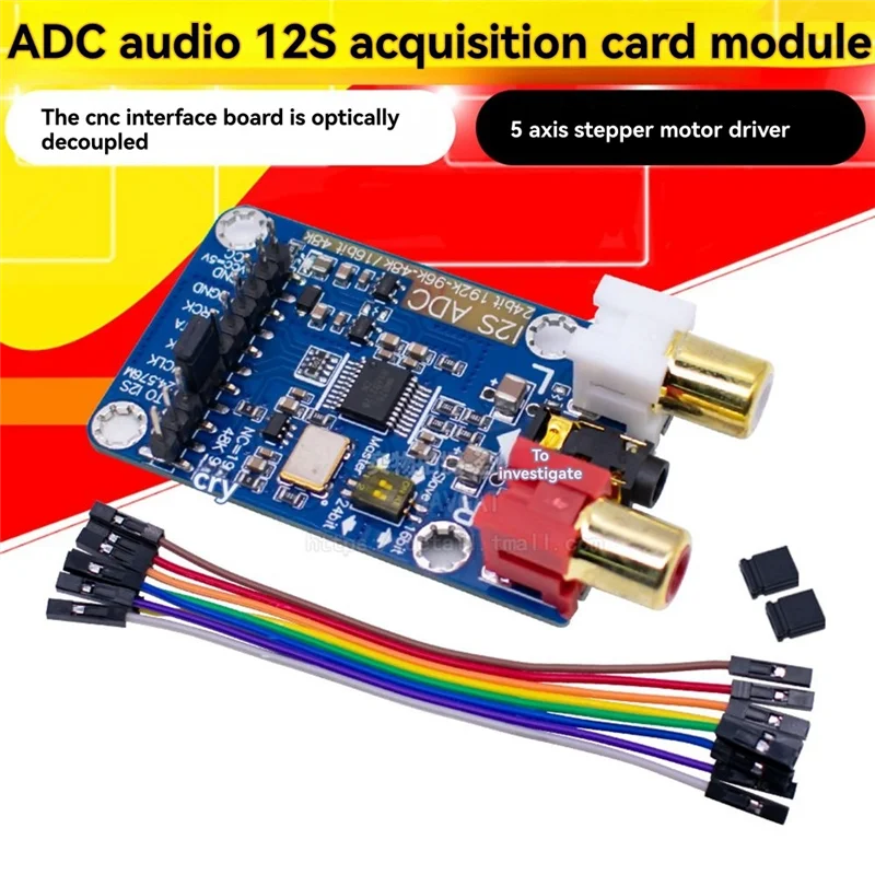 Neu! Master Slave Mode 12S Audio Capture Card Unterstützung 3,5 MM/RCA Eingang I2S Capture Card Modul Entwicklung Board 24BIT 192K 96K 48