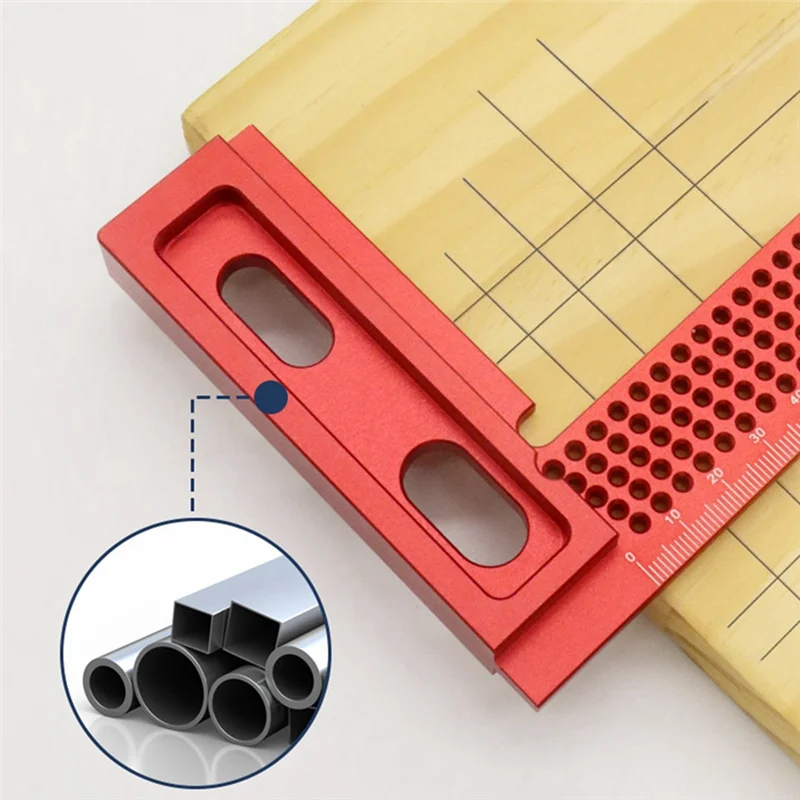 AC23-300MM سبائك الألومنيوم مربع النجارة ارتفاع حاكم متري مربع L أداة قياس النجارة دائم سهلة الاستخدام #2