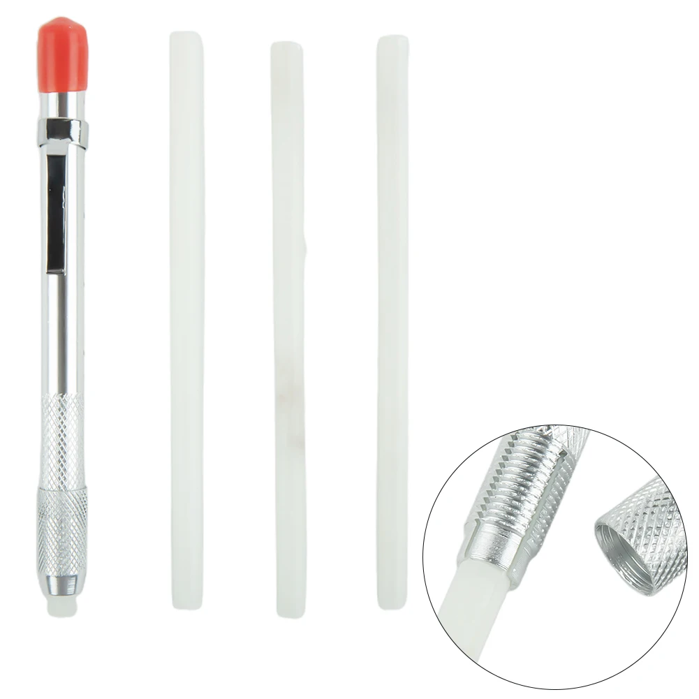 Stainless Steel Marker Pen Welding Round Soapstone Holder Soapstone Slate Pencil 4-Refills Machinery Replacement Marking Tool