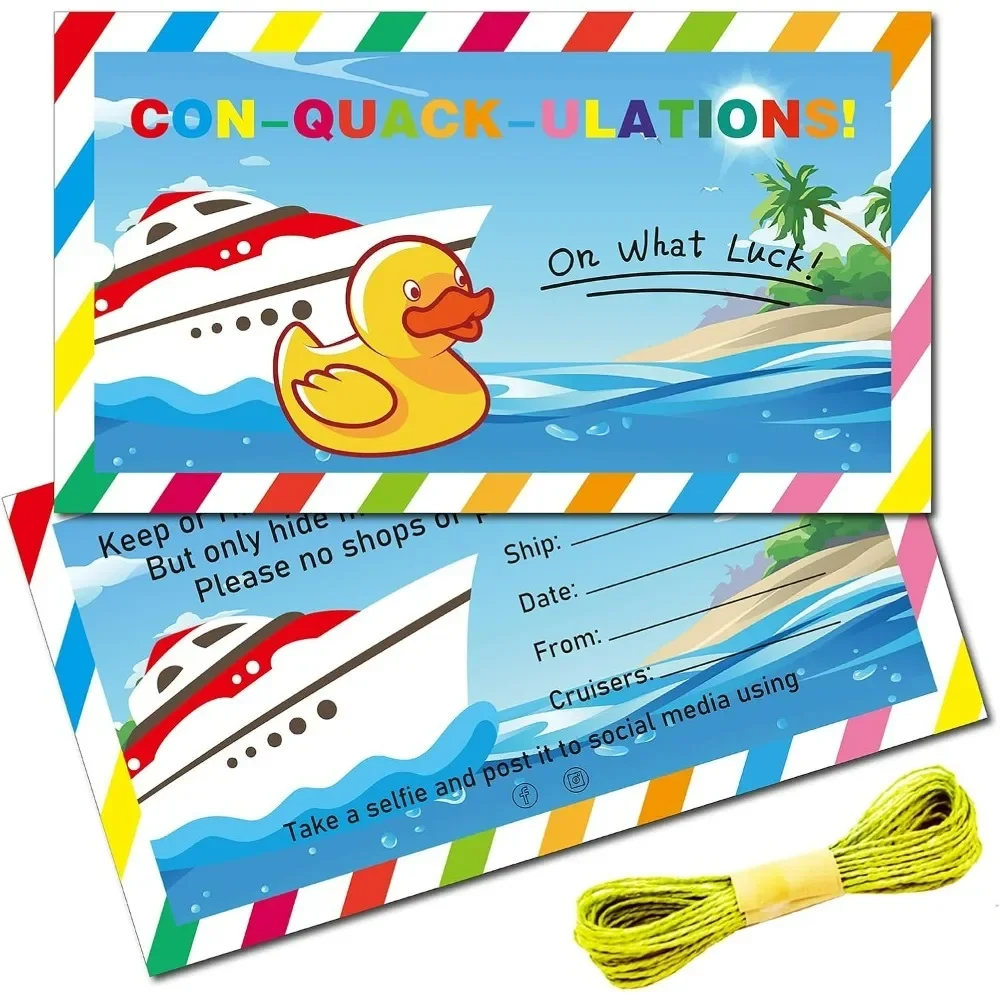 50 ชิ้น You've Been Ducked การ์ดล่องเรือเป็ดยางแท็ก Cruise เป็ดหมวดหมู่การ์ดเรือยอชท์เป็ด DIY รถจี๊ปเป็ดการ์ดพร้อม