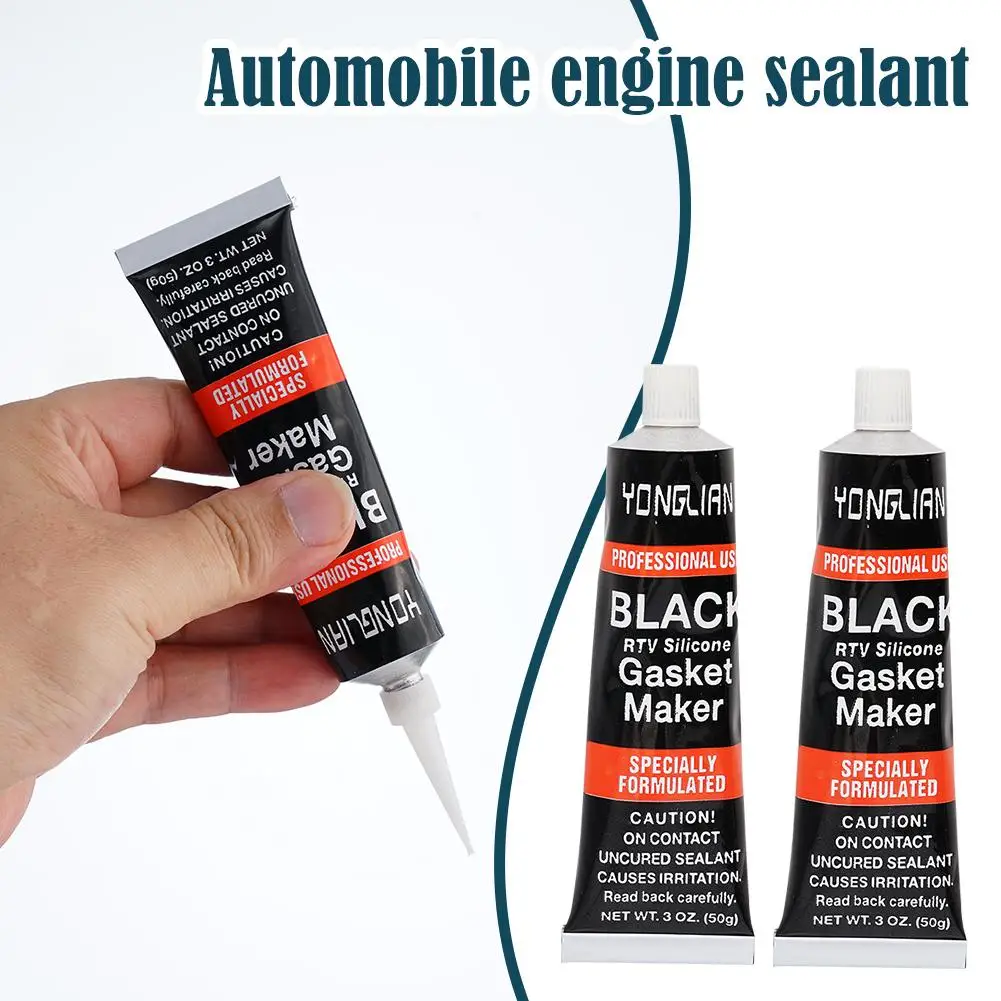 50/80g Car Black Sealant Silicone Rubber Waterproof High Temperature Resistant Automotive Gasket Sealant for Car Motorcycle L0K6